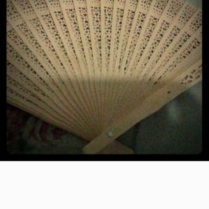 Elegant Tan Handheld Fan